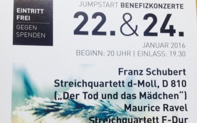 Jump Start Benefizkonzert: 22. & 24. Januar 2016